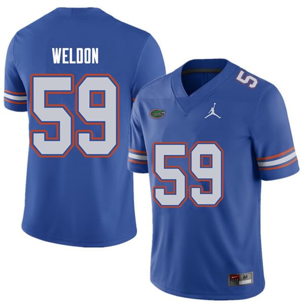 Men's NCAA Florida Gators Danny Weldon #59 Stitched Authentic Jordan Brand Royal College Football Jersey XEF3565JZ